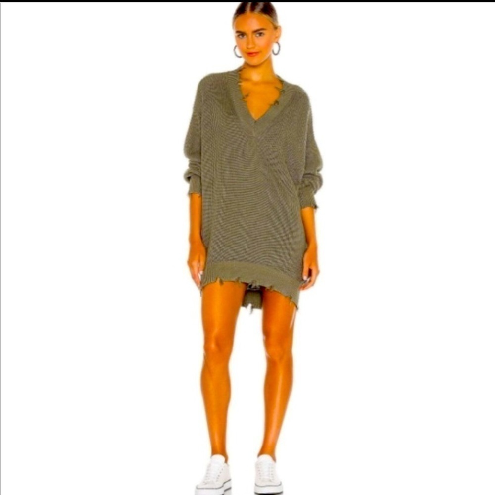 oung Fabulous & Broke Run Away distressed V-neck sweater S/M